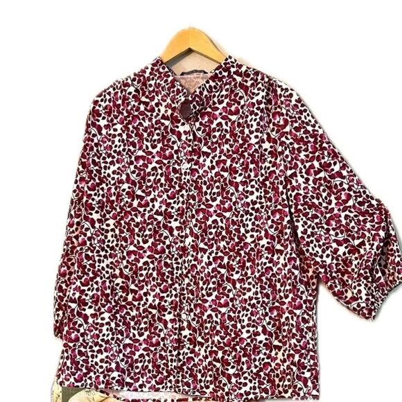 Noracora Pink Floral Button Down Top Blouse XL - Picture 1 of 5